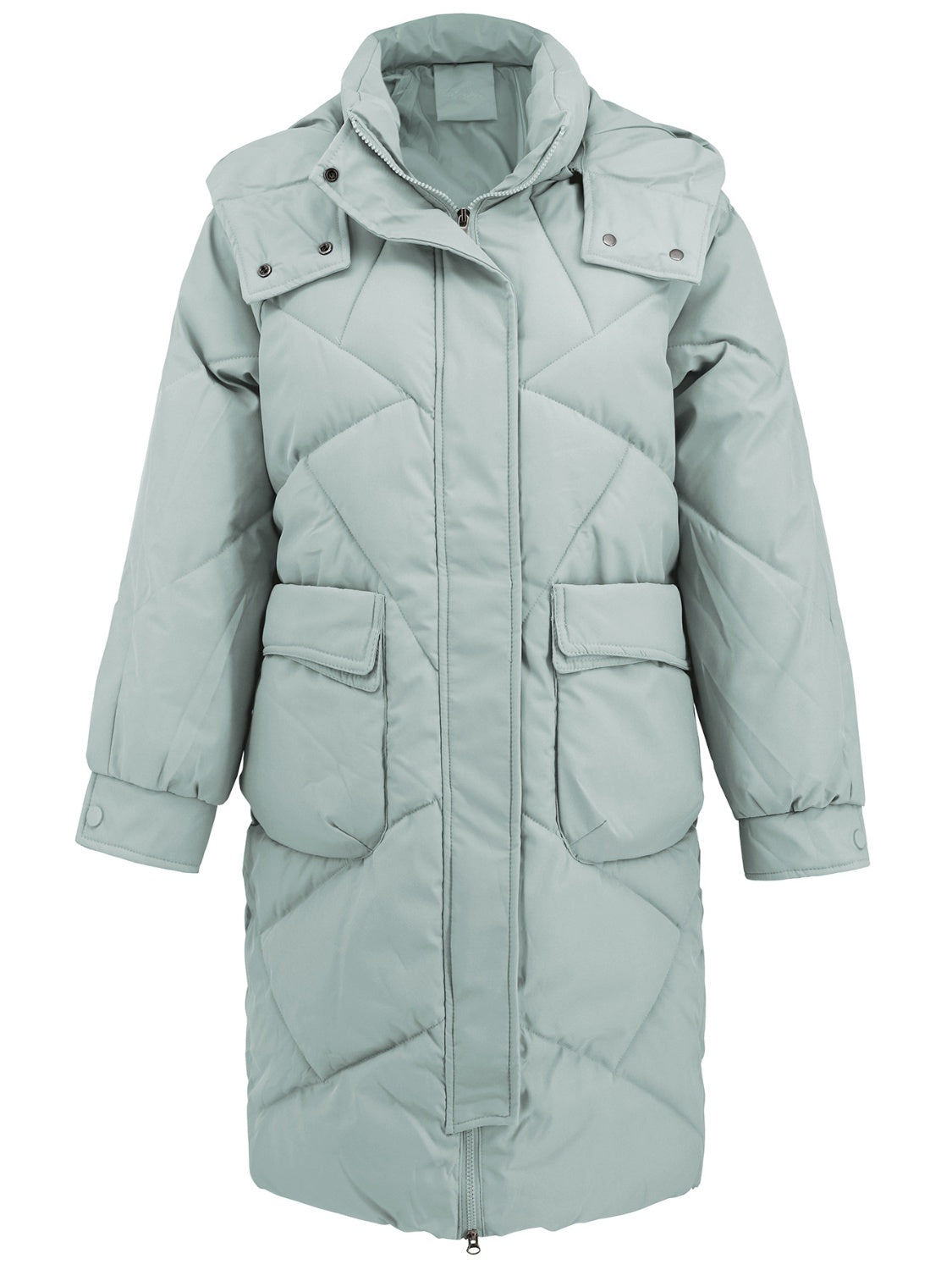 PREORDER Long Sleeve Longline Hooded Winter Coat with Pockets
