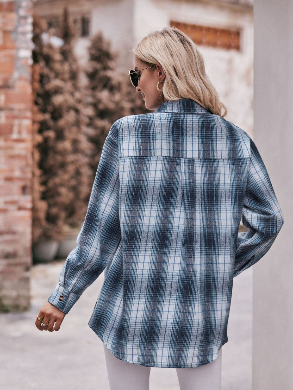 PREORDER Mandy Plaid Dropped Shoulder Longline Shirt