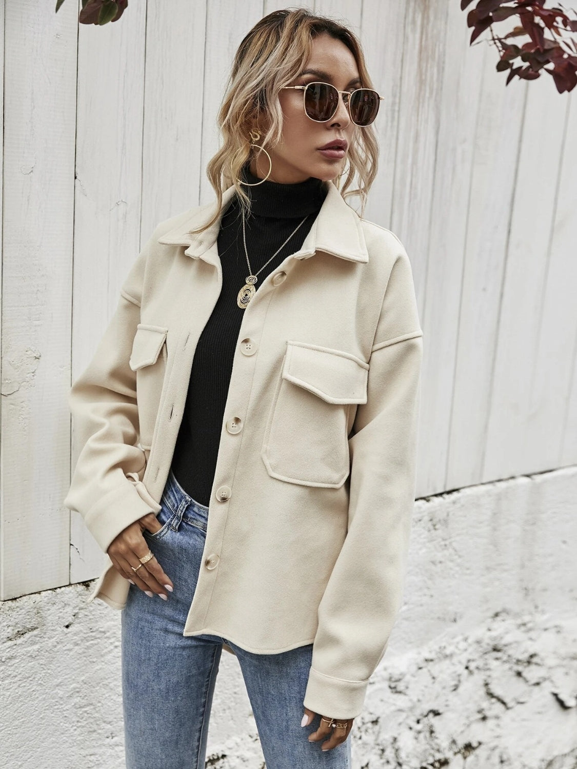 Shaley Dropped Shoulder Shacket with Pockets- 1 size XL/Blush Pink left! FINAL SALE!
