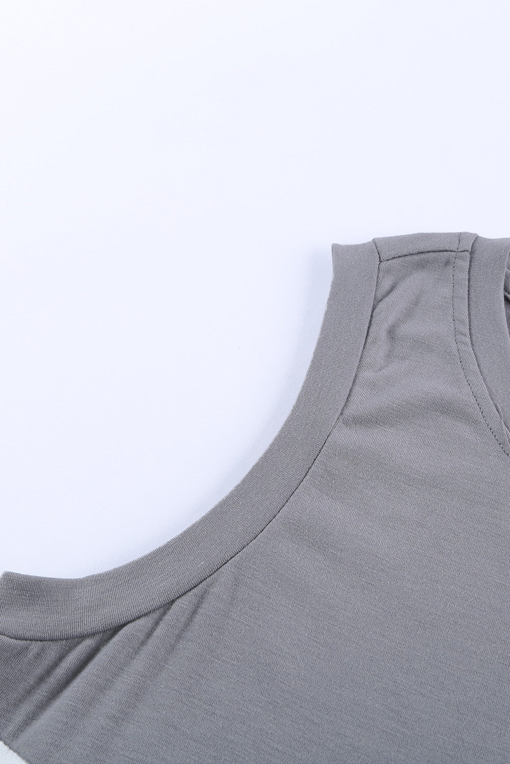 Cali Contrast Round Neck Tank Top- 1 size Large, Sand left! FINAL SALE!