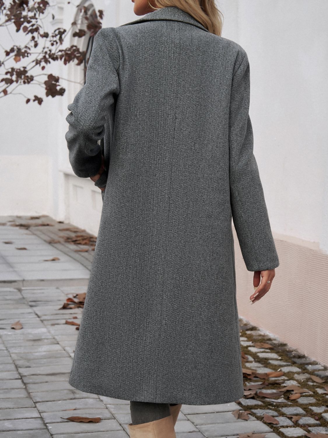 PREORDER Devine Pocketed Collared Neck Long Sleeve Coat 2/9