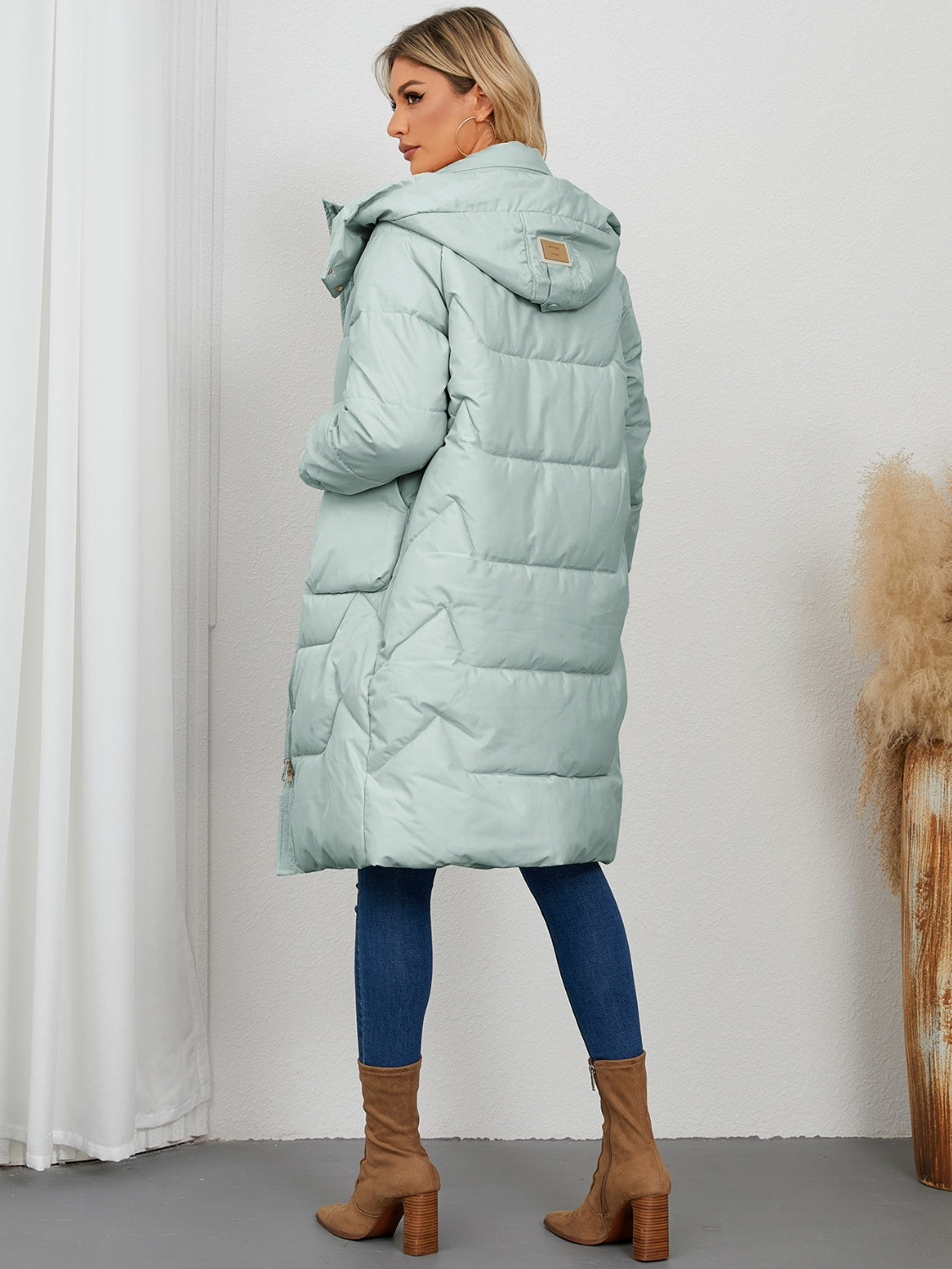 PREORDER Long Sleeve Longline Hooded Winter Coat