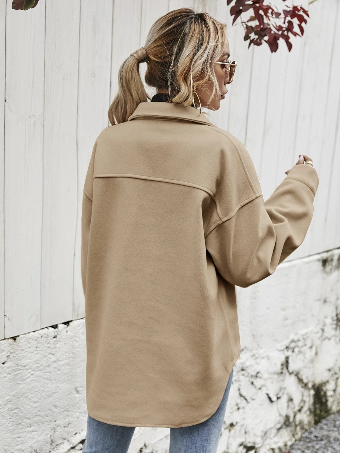 Shaley Dropped Shoulder Shacket with Pockets- 1 size XL/Blush Pink left! FINAL SALE!