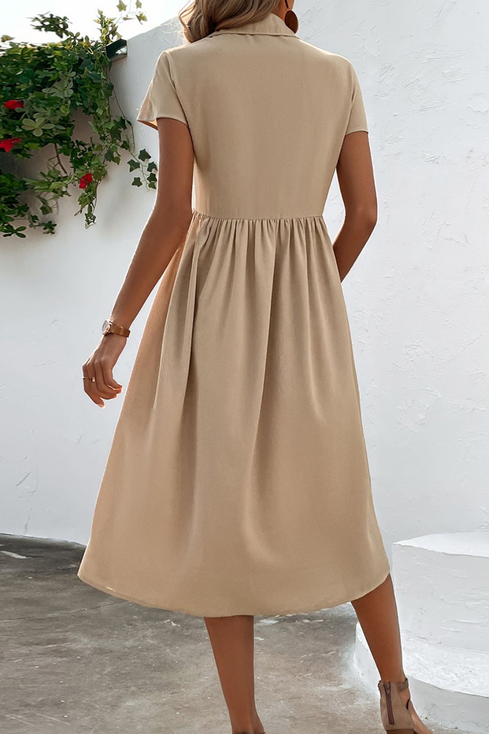 Paige Button Front Short Sleeve Dress- 1 size Large, Black left! FINAL SALE!