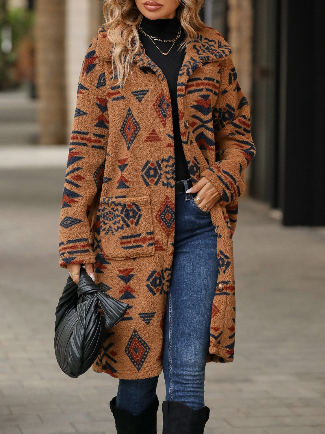 PREORDER Geometric Pocketed Dropped Shoulder Coat 2/9