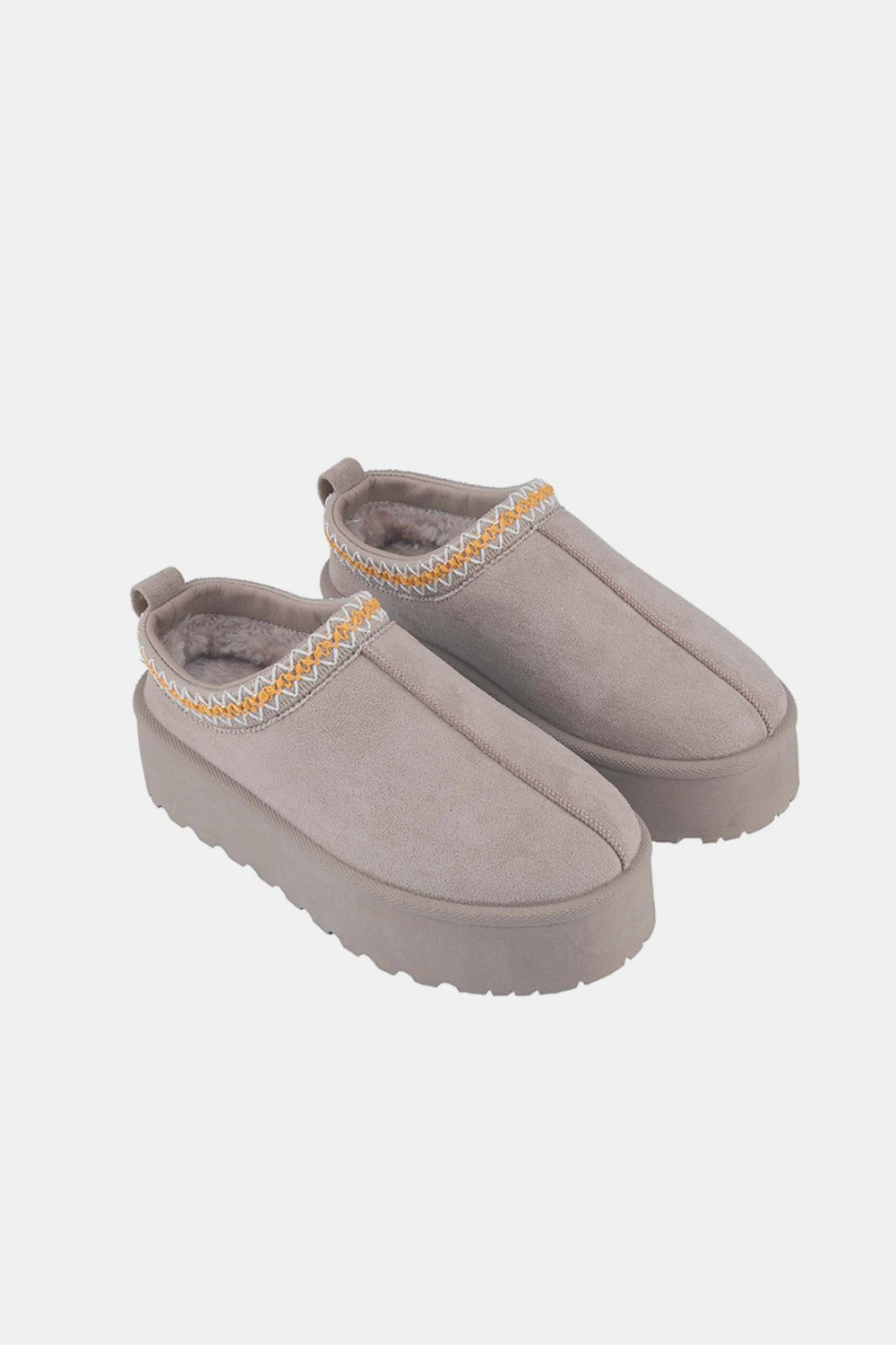 Weeboo Platform Slip-On Boots in Taupe