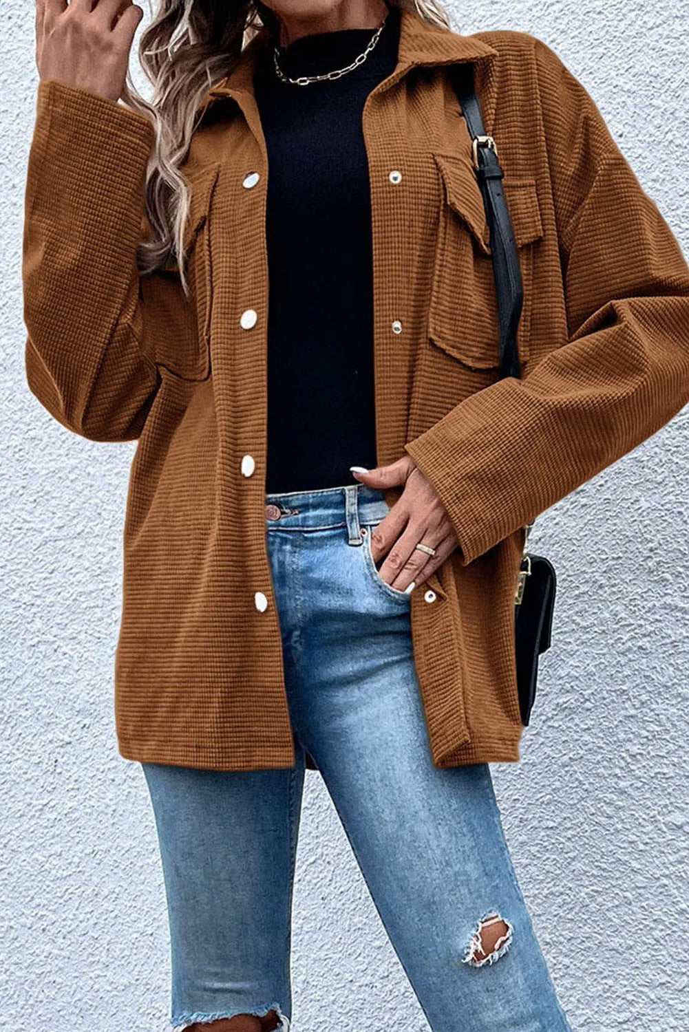 PREORDER Pocketed Snap Down Long Sleeve Jacket 2/9