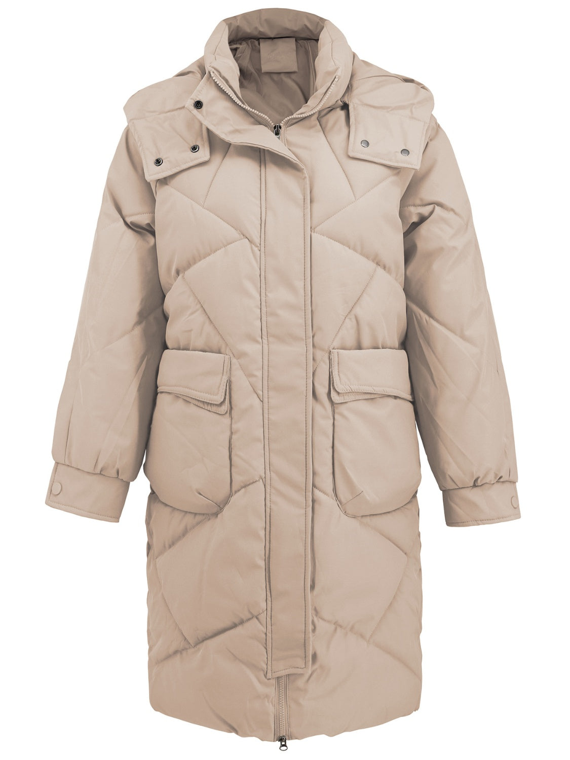 PREORDER Long Sleeve Longline Hooded Winter Coat with Pockets