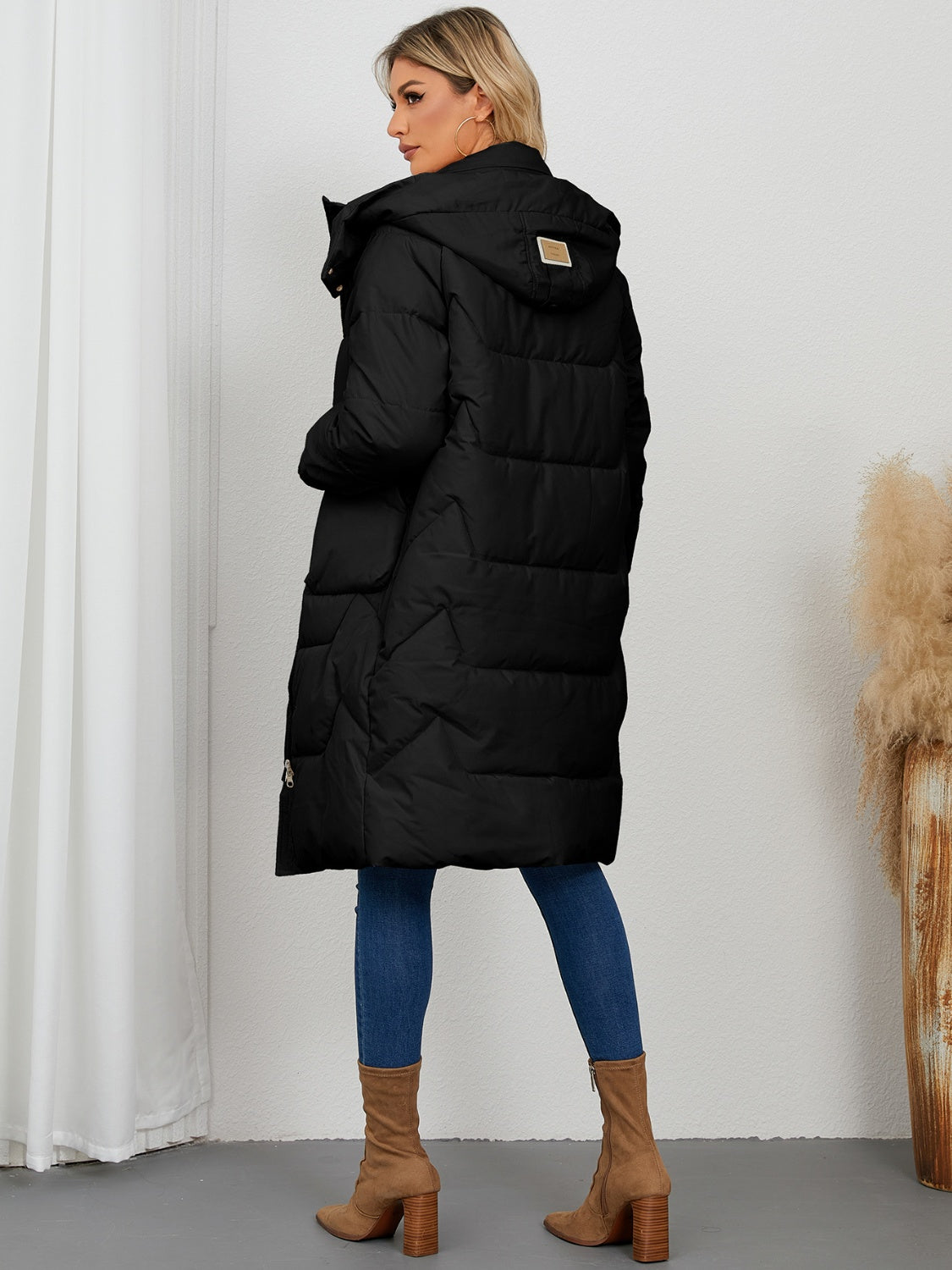 PREORDER Long Sleeve Longline Hooded Winter Coat