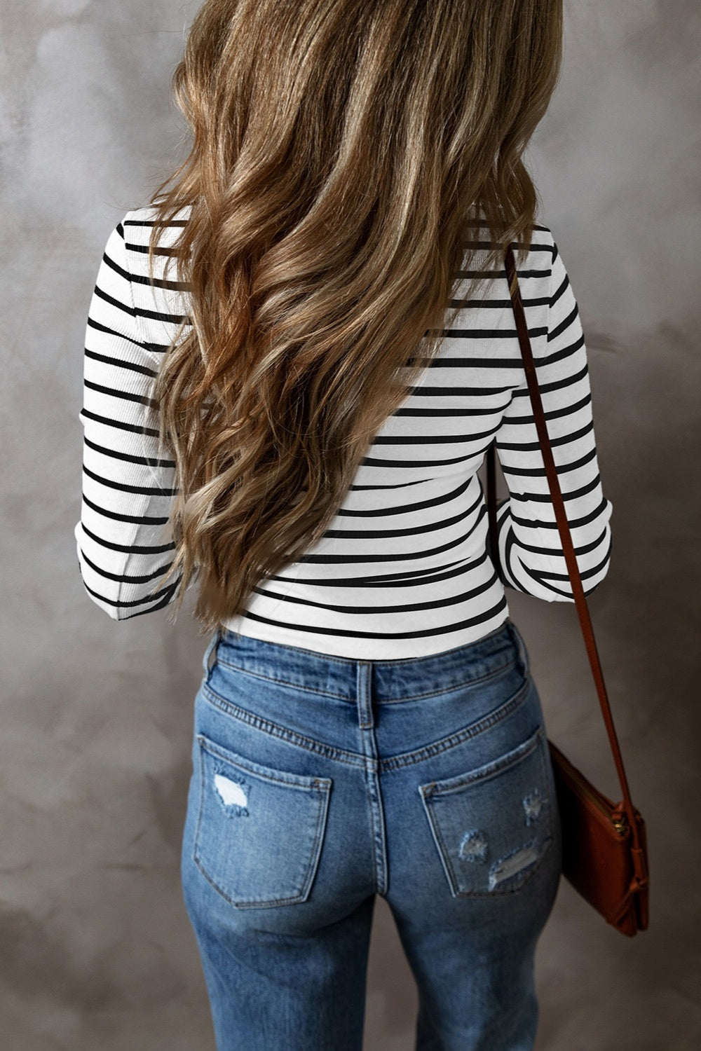 PREORDER Striped V-Neck Long Sleeve Top 2/9