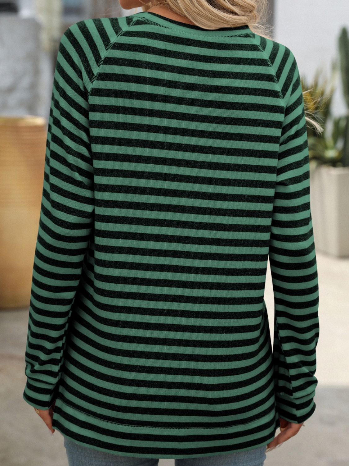 PREORDER Mandy Striped Round Neck Long Sleeve T-Shirt