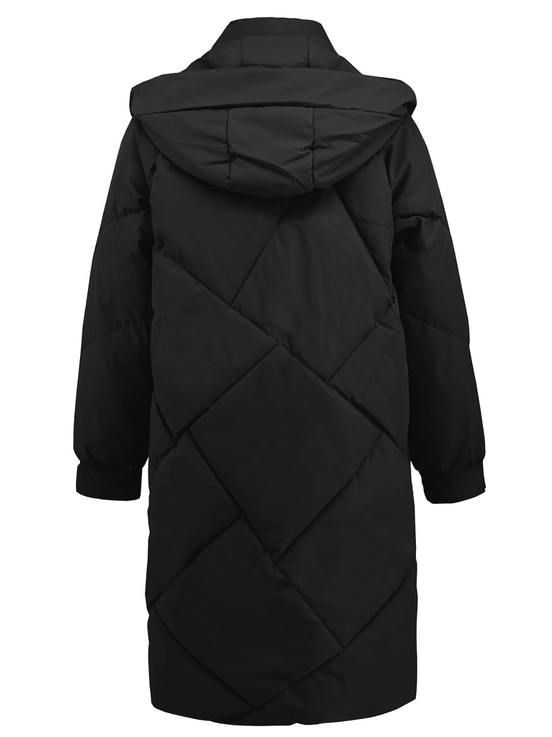PREORDER Long Sleeve Longline Hooded Winter Coat with Pockets