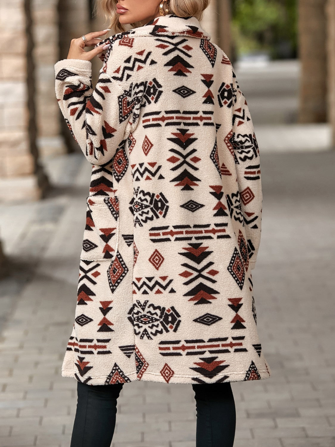 PREORDER Geometric Pocketed Dropped Shoulder Coat 2/9