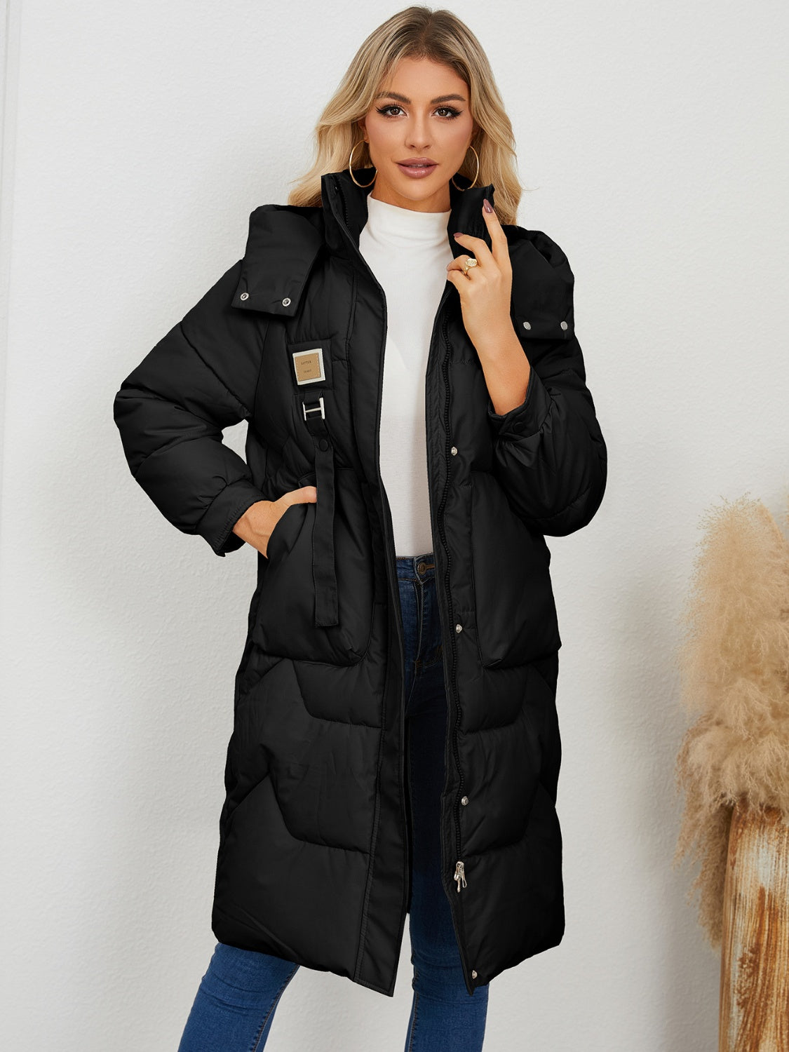 PREORDER Long Sleeve Longline Hooded Winter Coat
