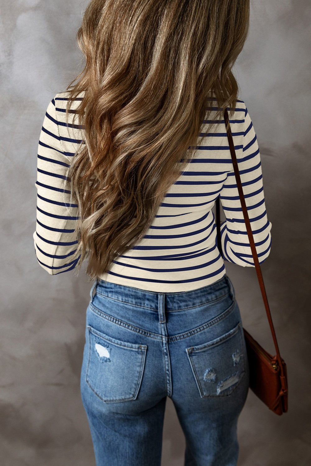 PREORDER Striped V-Neck Long Sleeve Top 2/9