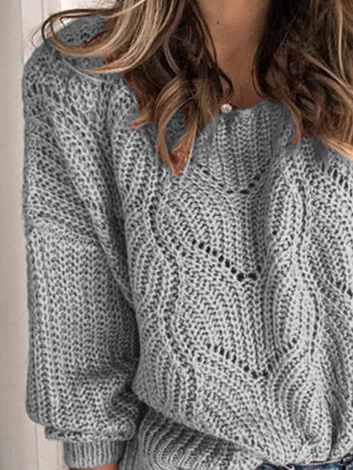 London Openwork Round Neck- 1 size Small, Khaki left! FINAL SALE!