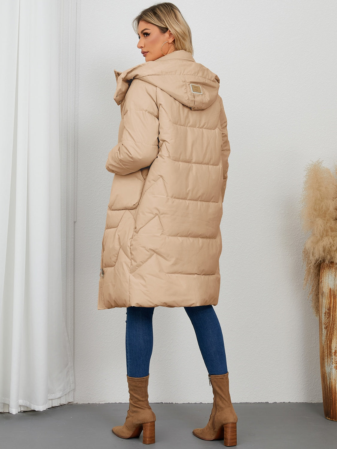 PREORDER Long Sleeve Longline Hooded Winter Coat