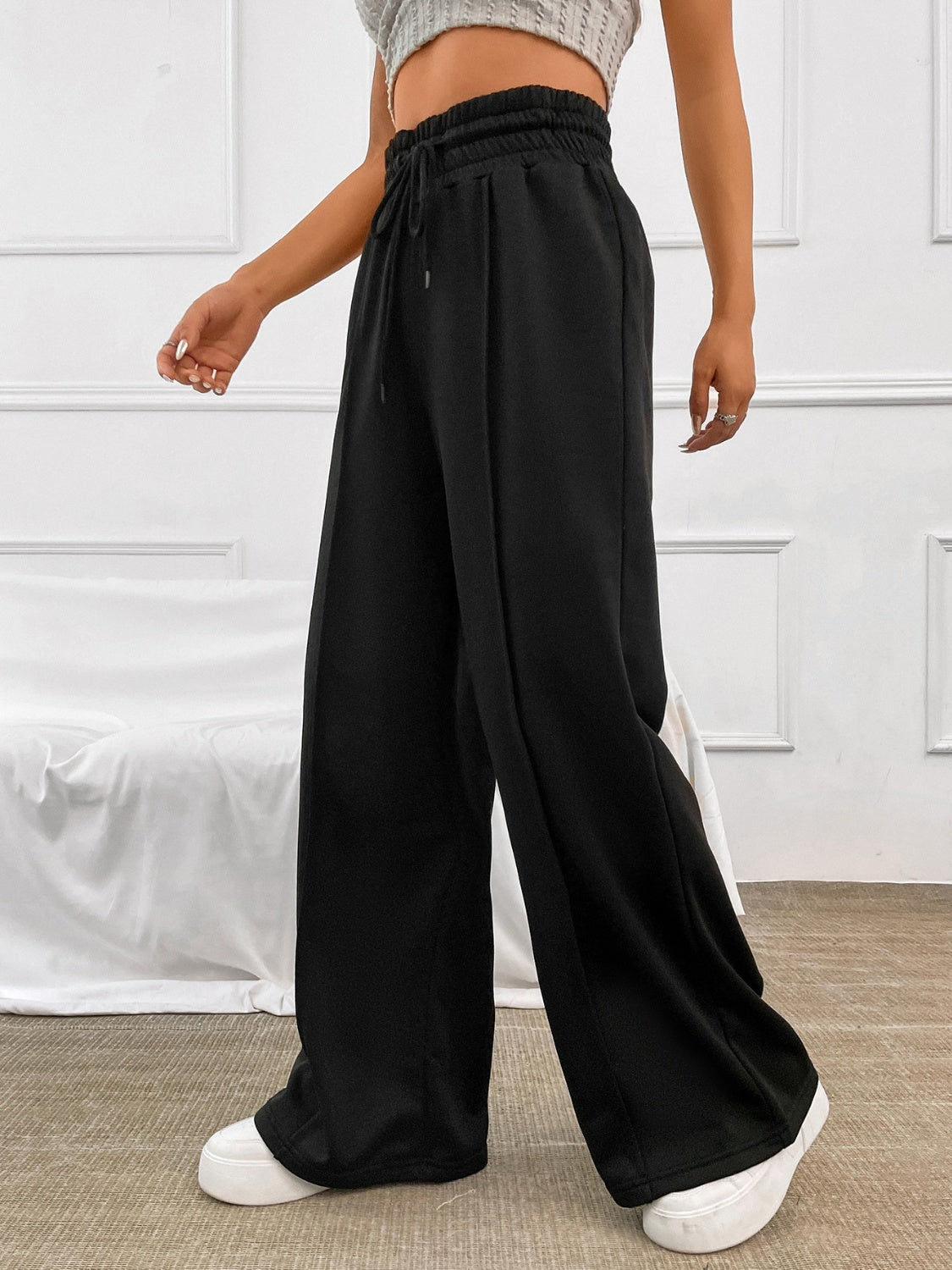 PREORDER Honey Drawstring Elastic Waist Wide Leg Pants 2/9