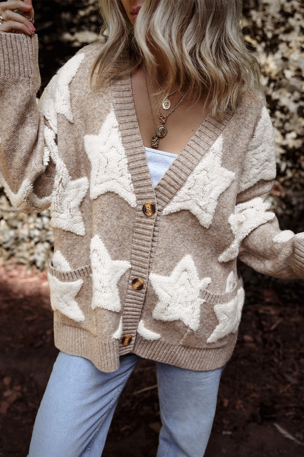 PREORDER Star Button Up Long Sleeve Cardigan
