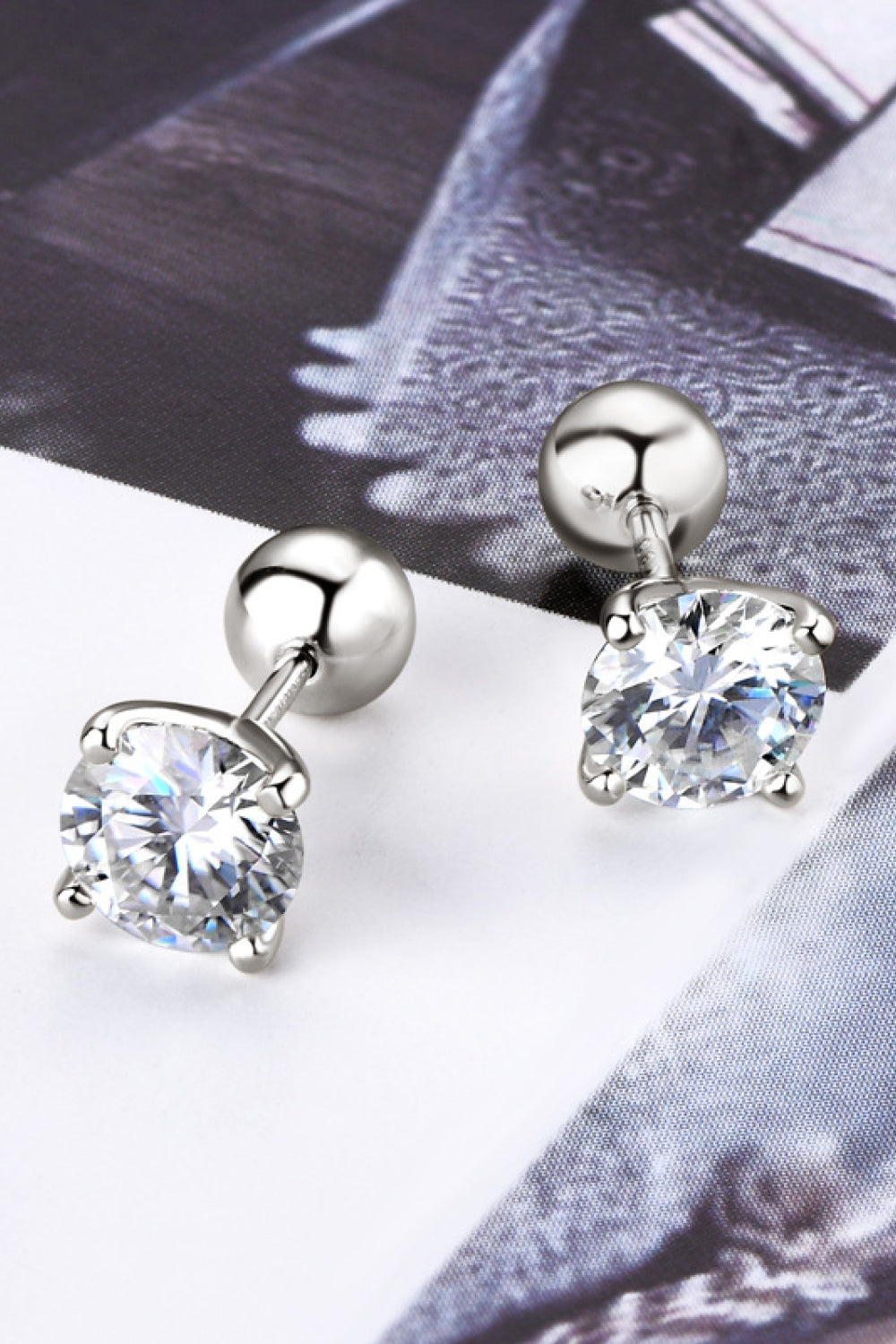 PREORDER 2 Carat Moissanite 925 Sterling Silver Stud Earrings