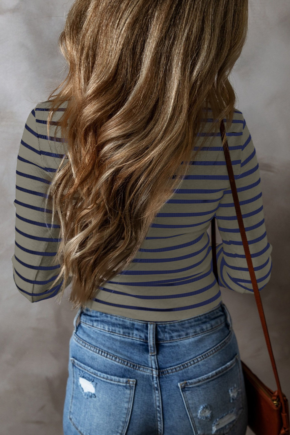 PREORDER Striped V-Neck Long Sleeve Top 2/9