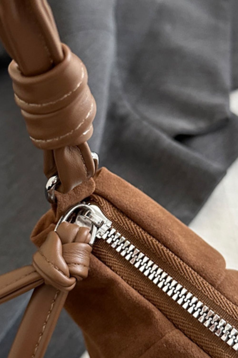 PREORDER Suede Croissant Shape Shoulder Bag
