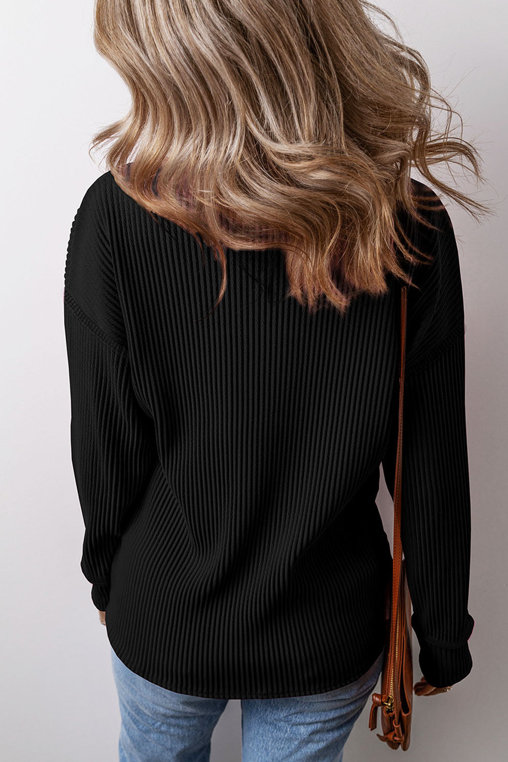 PREORDER Pocketed Round Neck Long Sleeve Top