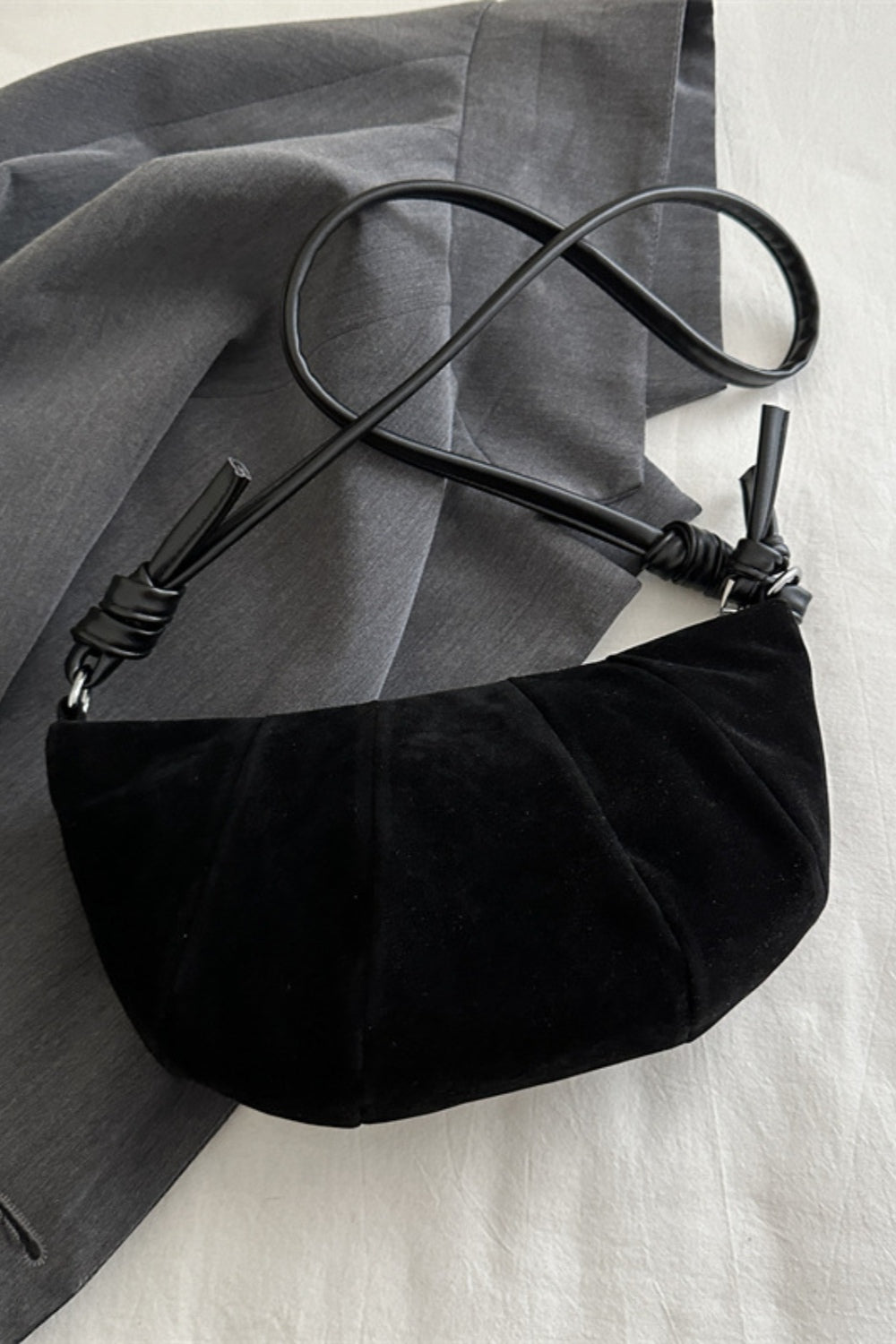 PREORDER Suede Croissant Shape Shoulder Bag