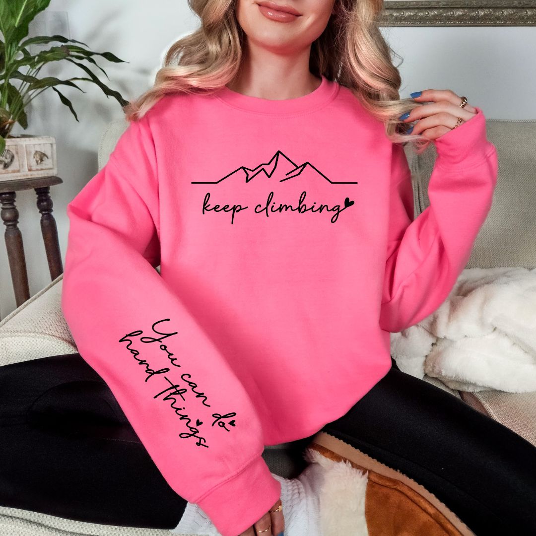 Keep Climbing Graphic Sweatshirt in Three Colors