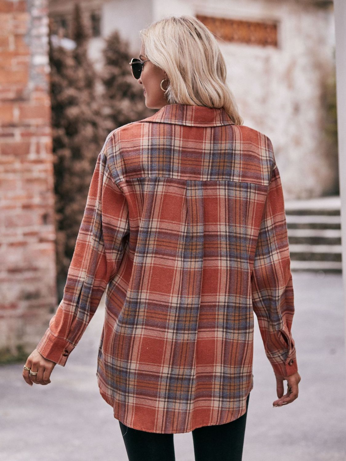PREORDER Mandy Plaid Dropped Shoulder Longline Shirt