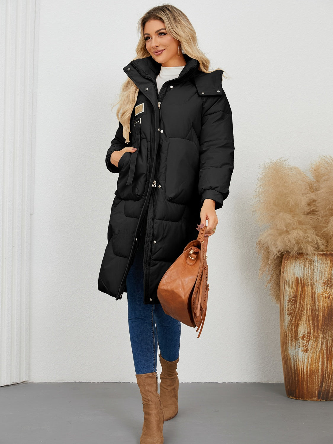 PREORDER Long Sleeve Longline Hooded Winter Coat