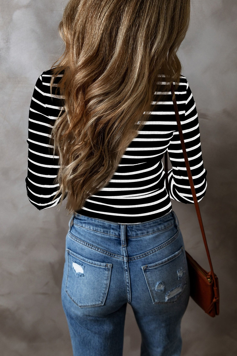 PREORDER Striped V-Neck Long Sleeve Top 2/9
