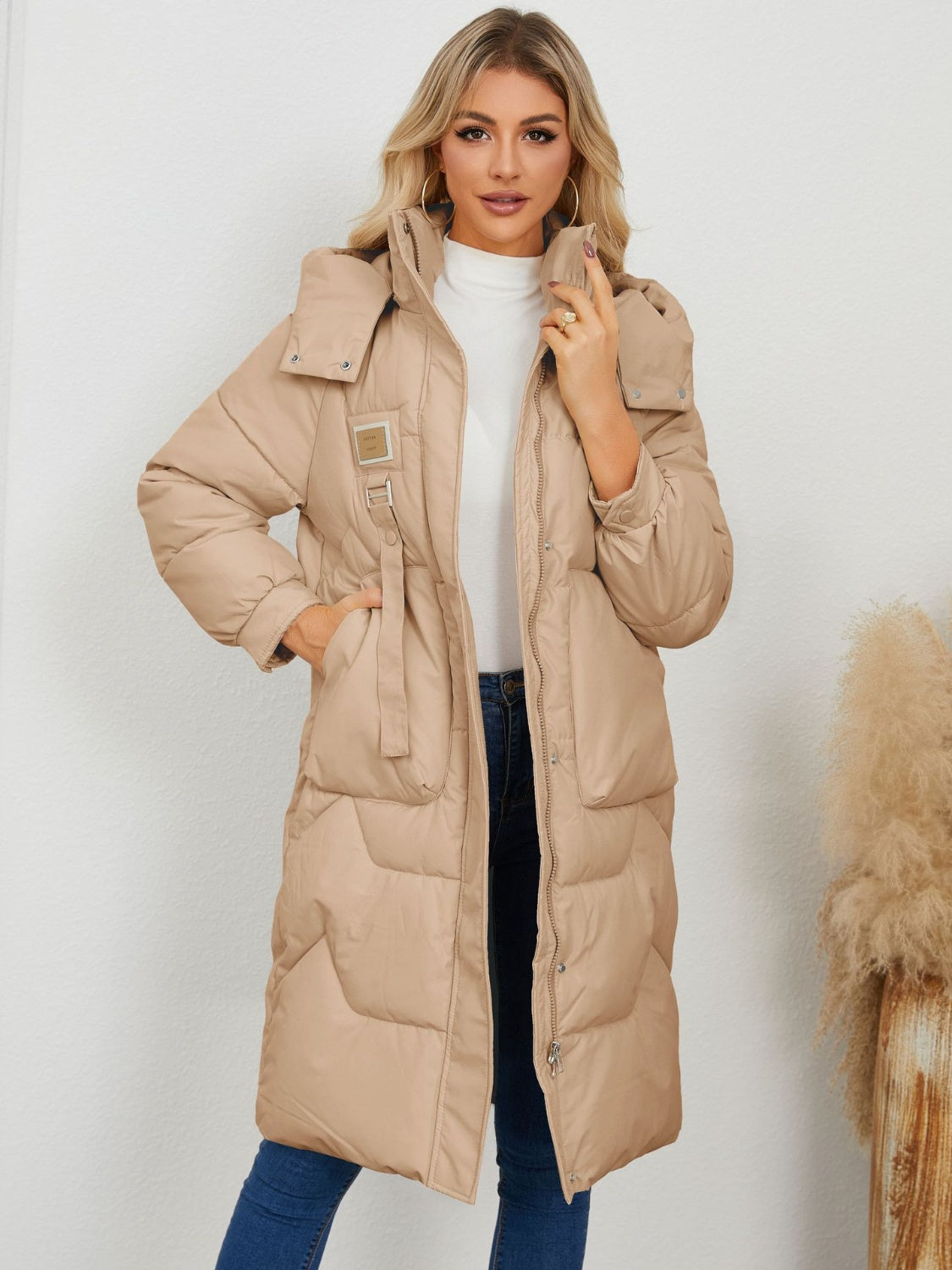 PREORDER Long Sleeve Longline Hooded Winter Coat