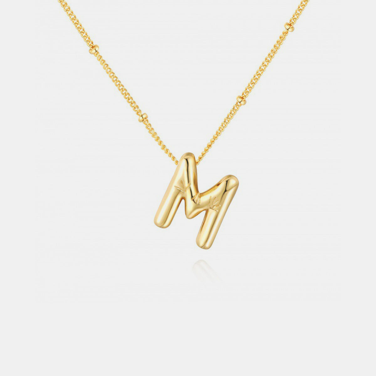 PREORDER Gold-Plated Bubble Initial Necklace