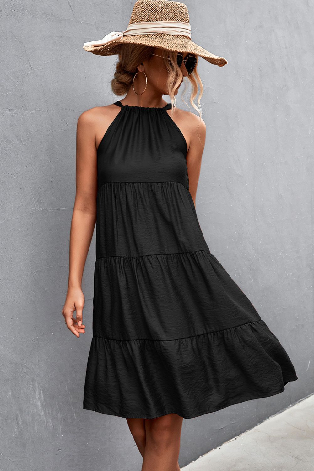 Talia Grecian Tiered Sleeveless Dress- 1 size Small/Brick left! FINAL SALE!