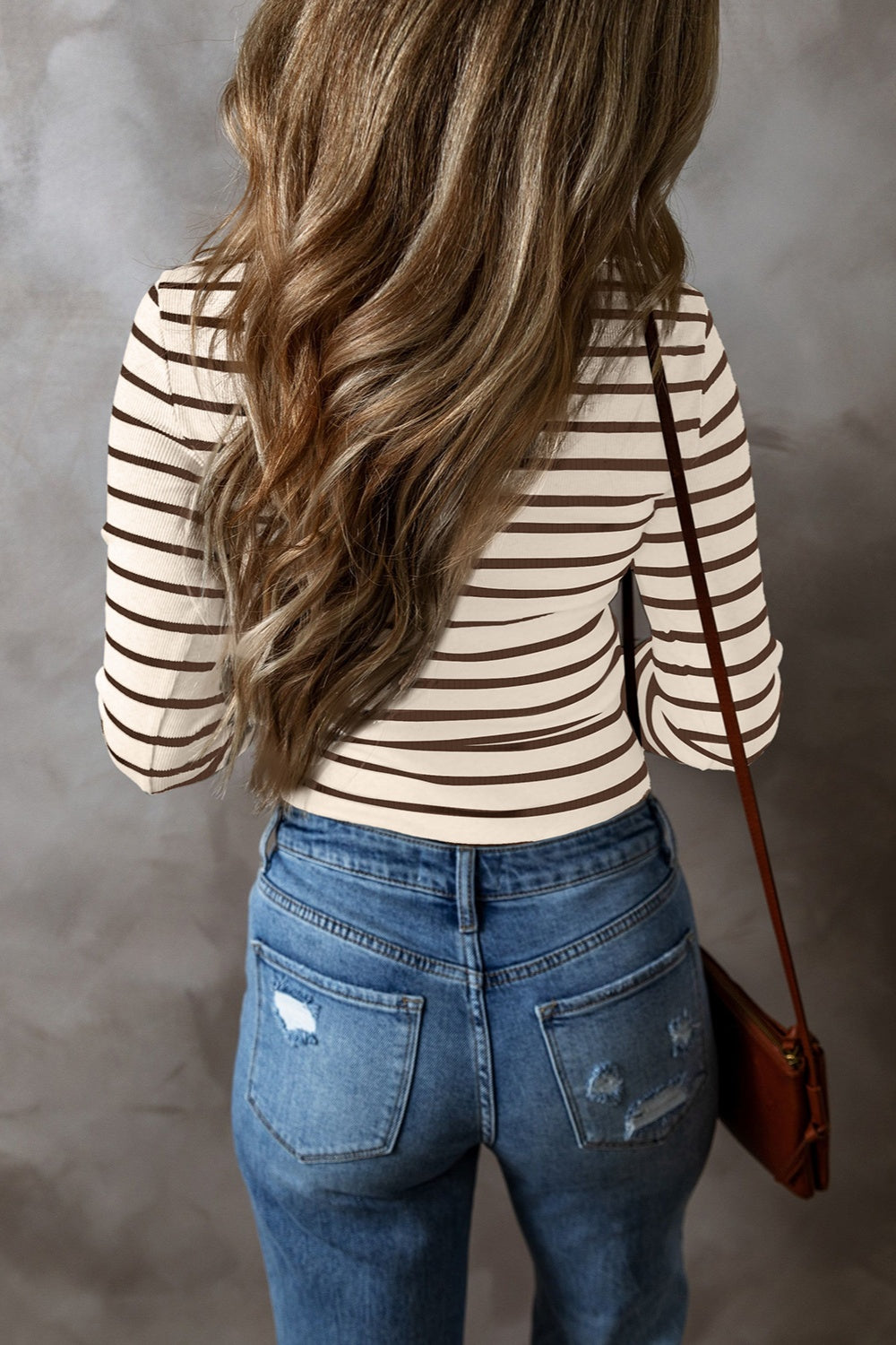 PREORDER Striped V-Neck Long Sleeve Top 2/9