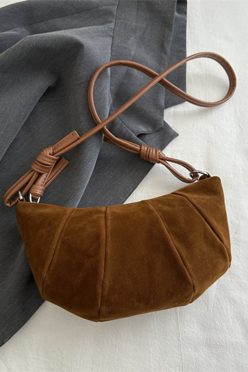 PREORDER Suede Croissant Shape Shoulder Bag