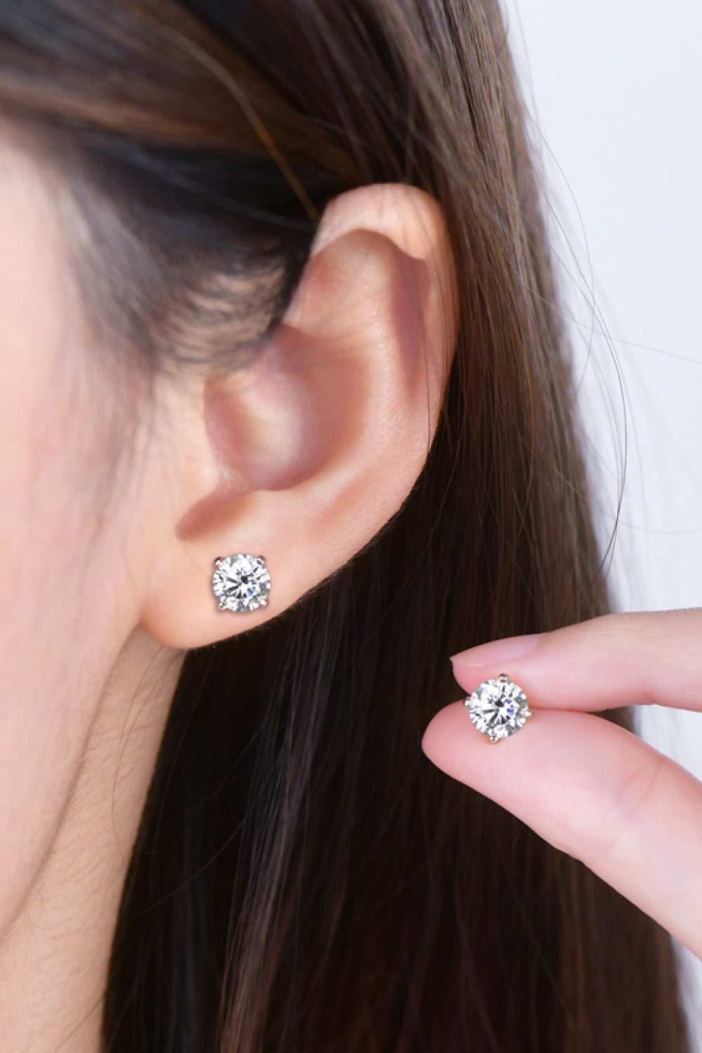 PREORDER 2 Carat Moissanite 925 Sterling Silver Stud Earrings