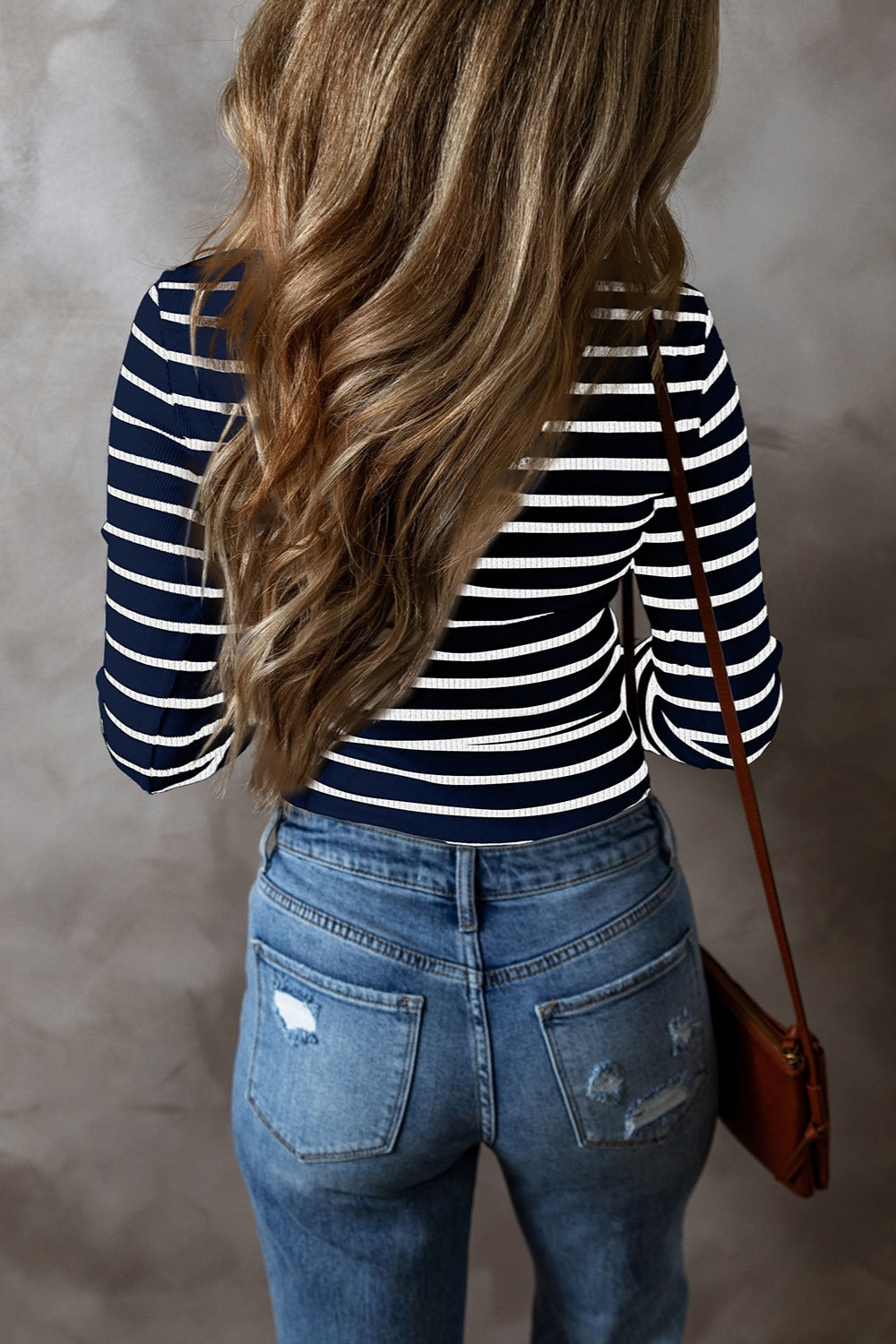 PREORDER Striped V-Neck Long Sleeve Top 2/9
