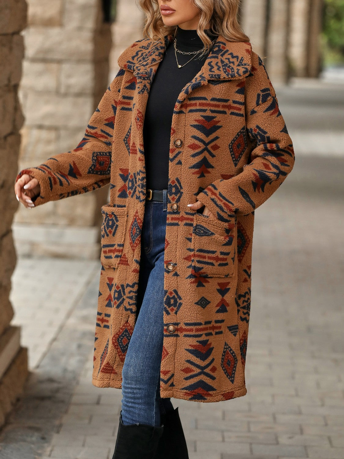 PREORDER Geometric Pocketed Dropped Shoulder Coat 2/9