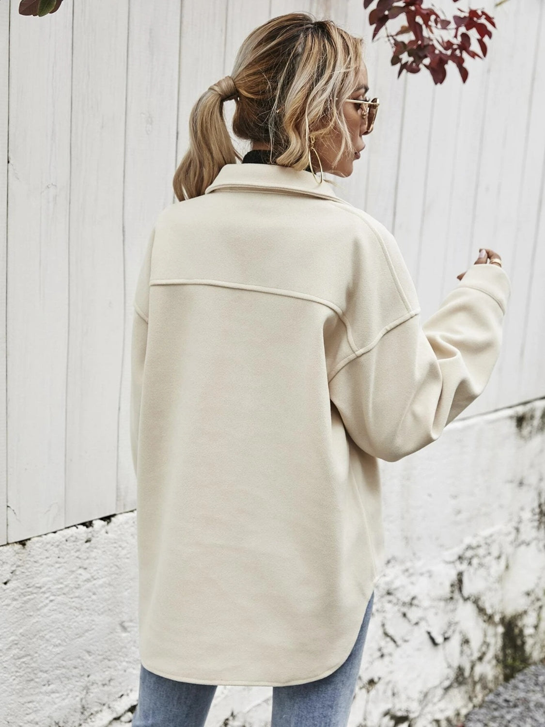 Shaley Dropped Shoulder Shacket with Pockets- 1 size XL/Blush Pink left! FINAL SALE!