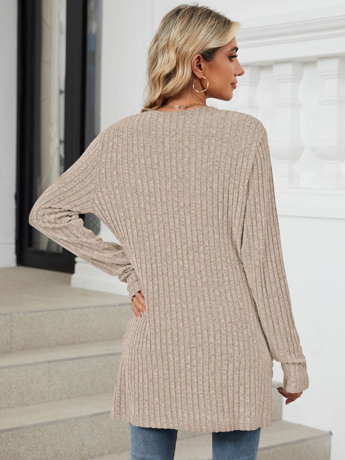 PREORDER Pocketed Open Front Long Sleeve Cardigan 2/9