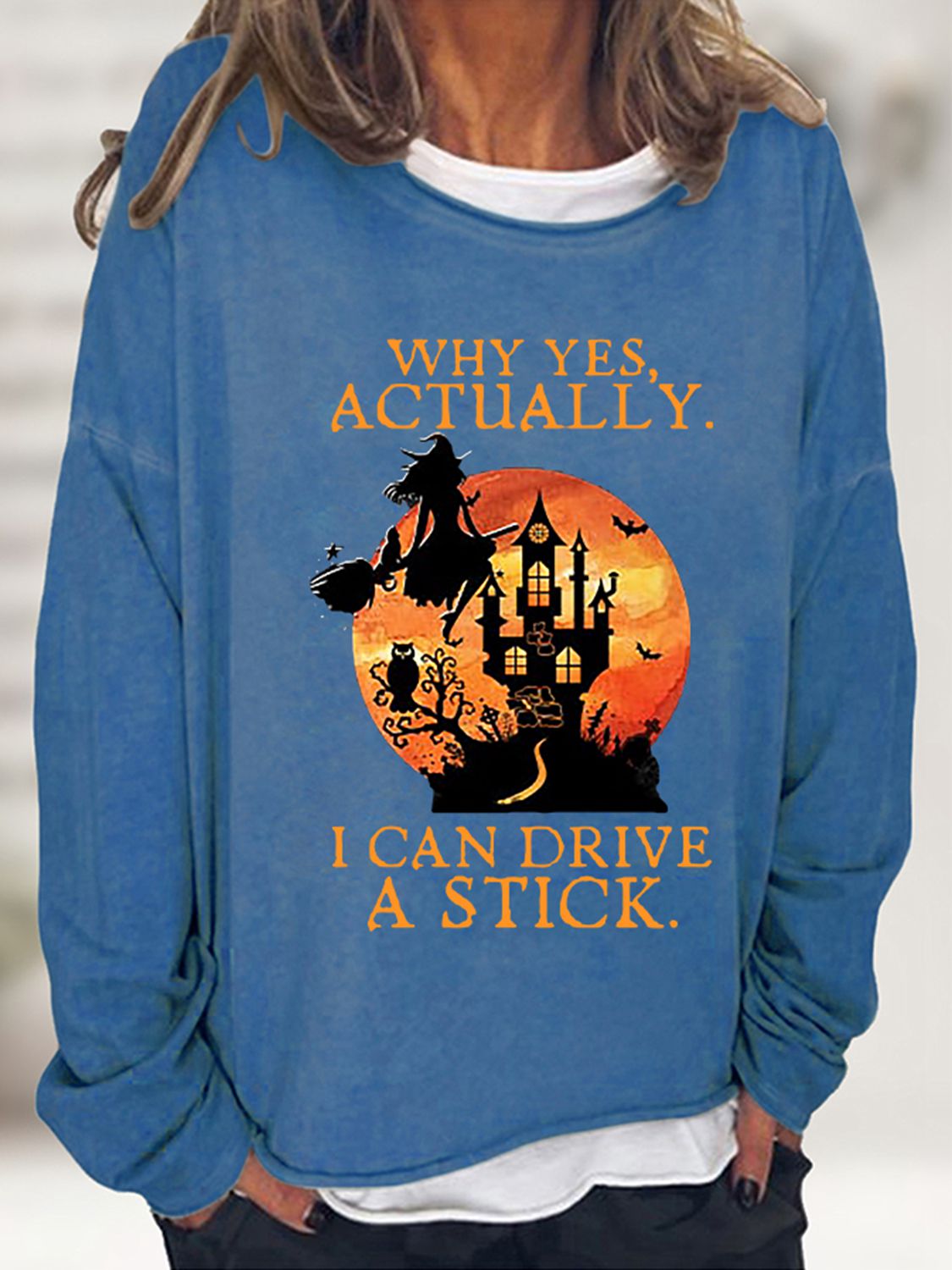 Graphic Round Neck Dropped Shoulder Sweatshirt