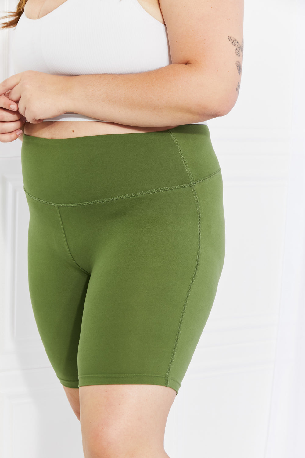 Fearless Brushed Biker Shorts in Olive
