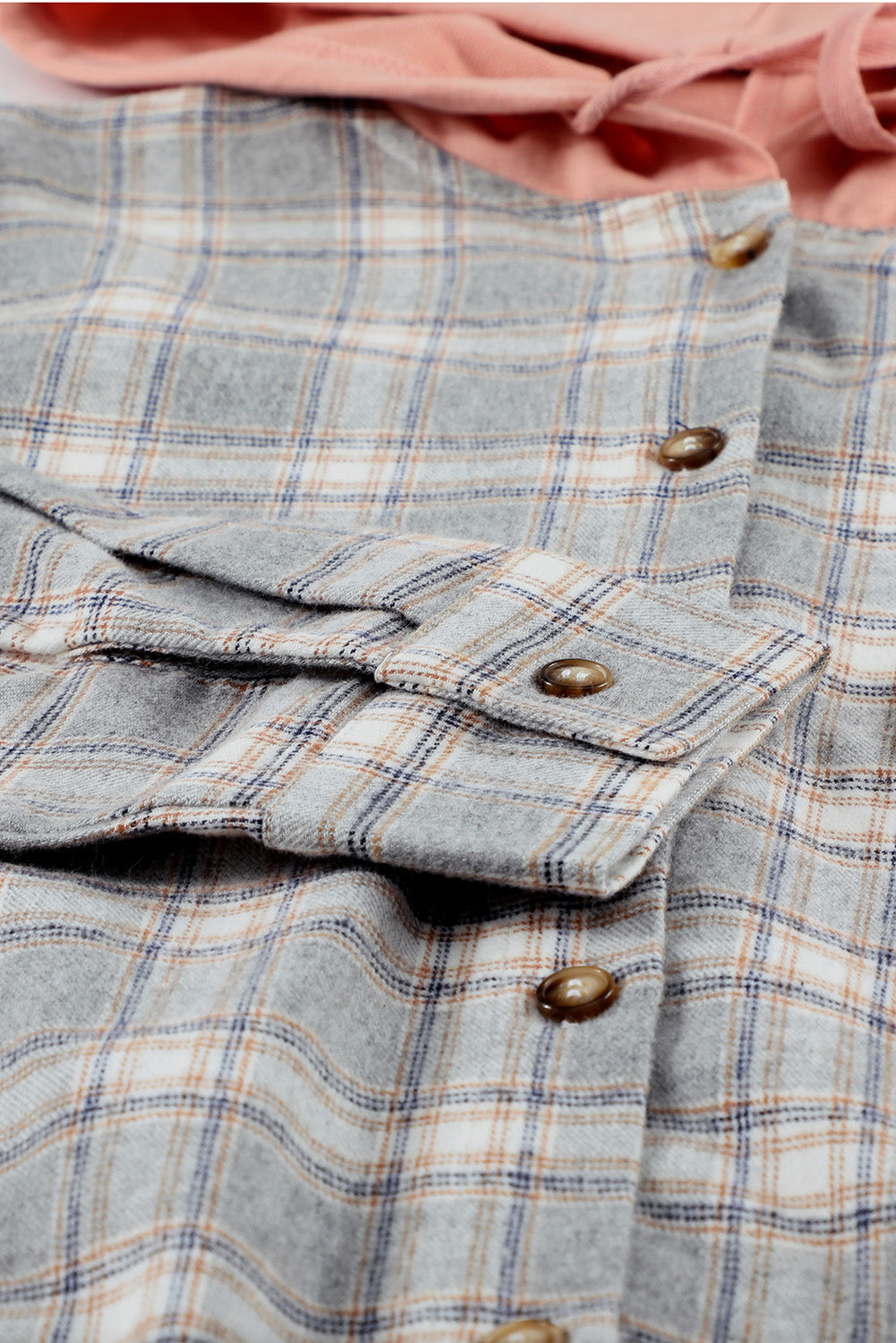 Plaid Hooded Shirt Jacket