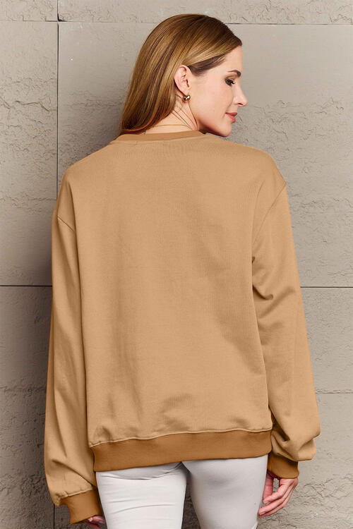 Simply Love Full Size ROCKIN AROUND Long Sleeve Sweatshirt