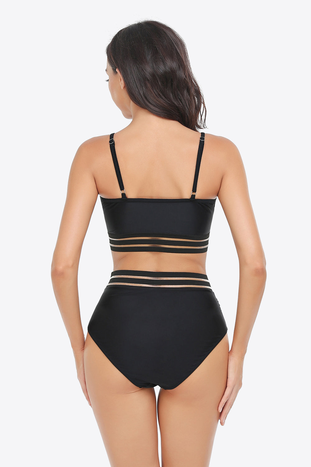 Ruffled Plunge Bikini Swimsuit Set