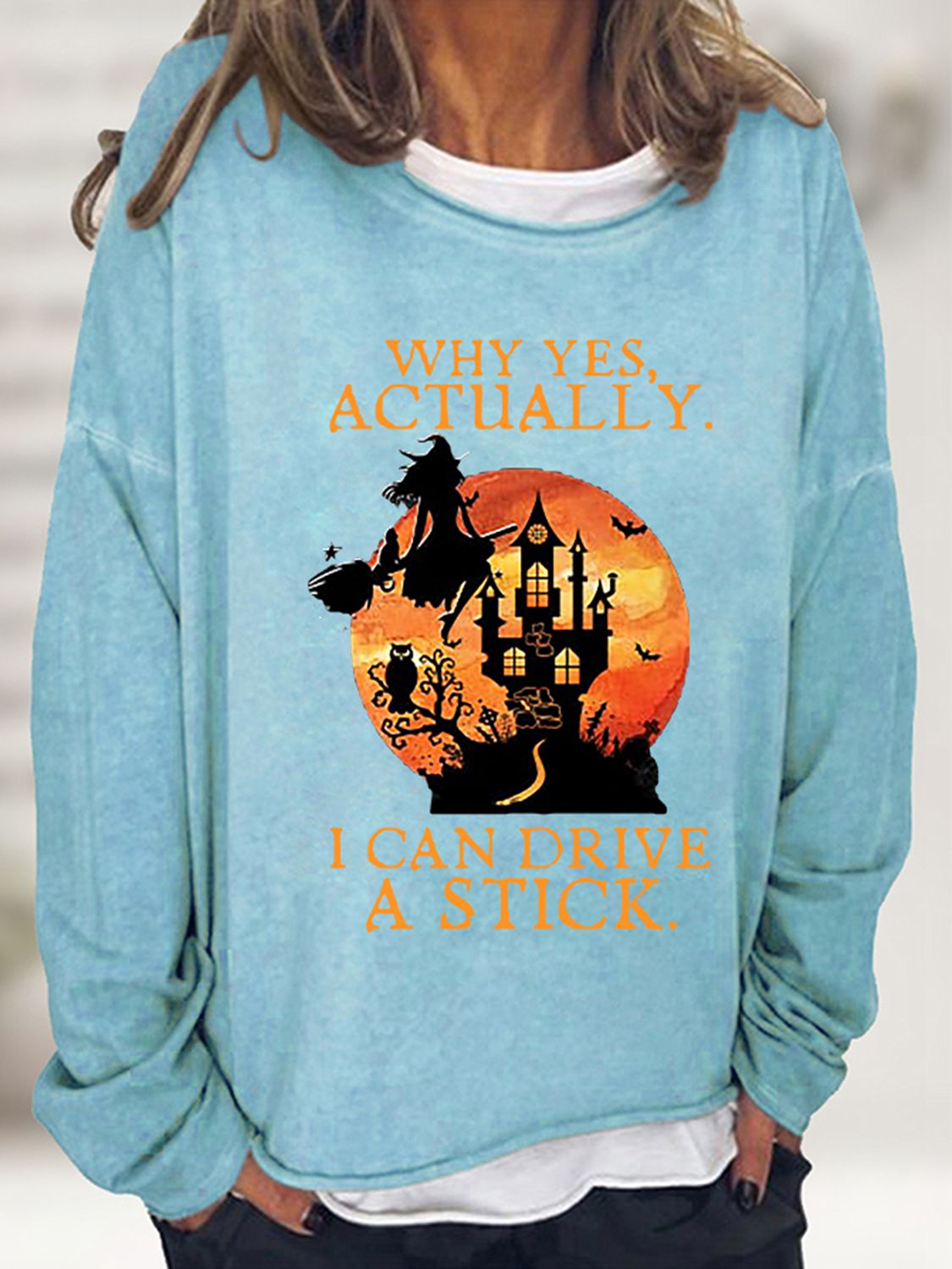 Graphic Round Neck Dropped Shoulder Sweatshirt