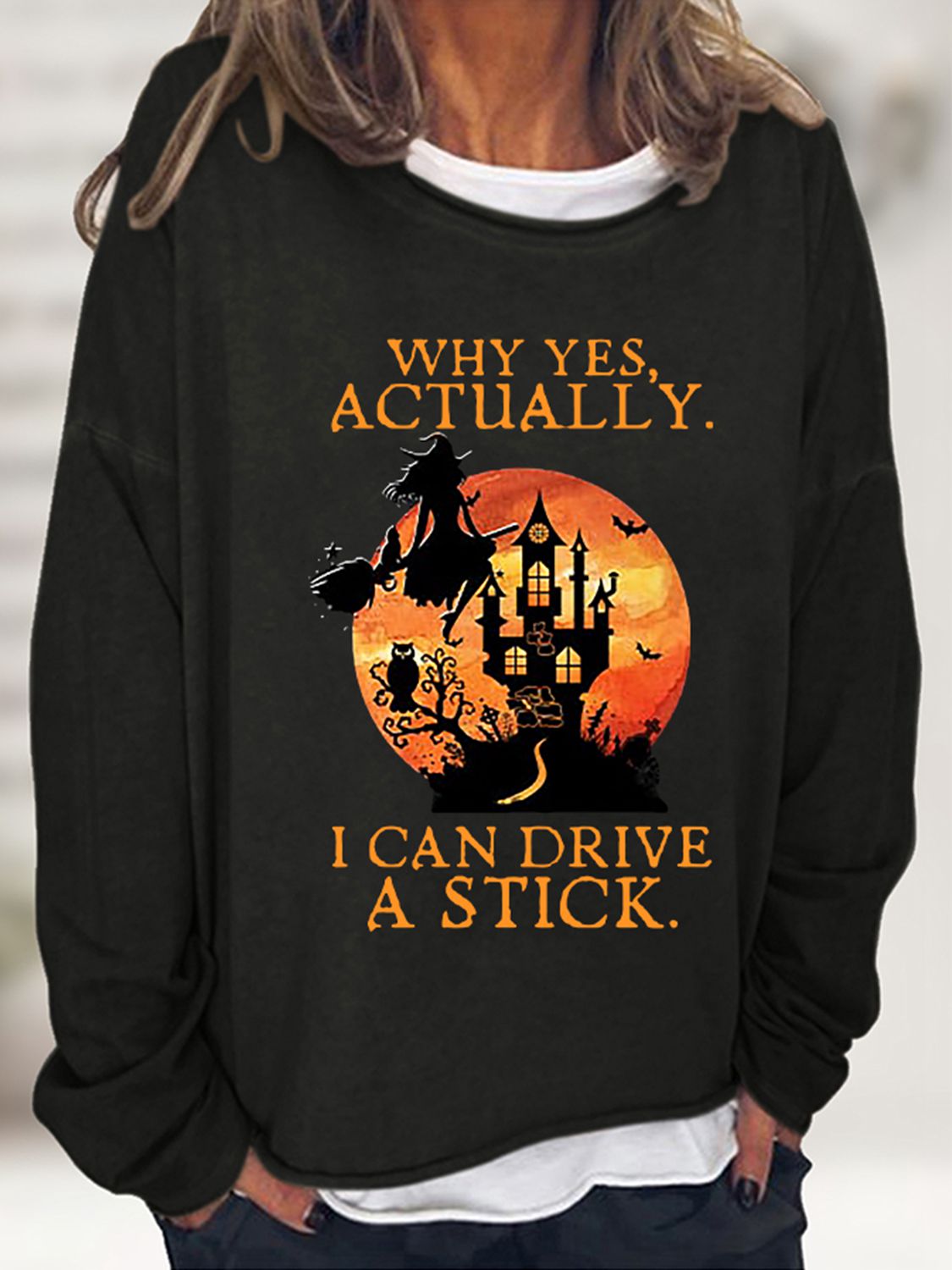 Graphic Round Neck Dropped Shoulder Sweatshirt