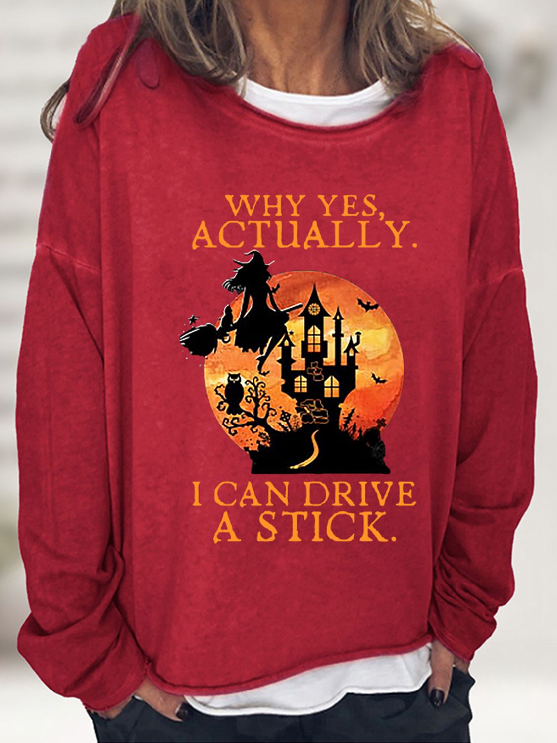 Graphic Round Neck Dropped Shoulder Sweatshirt